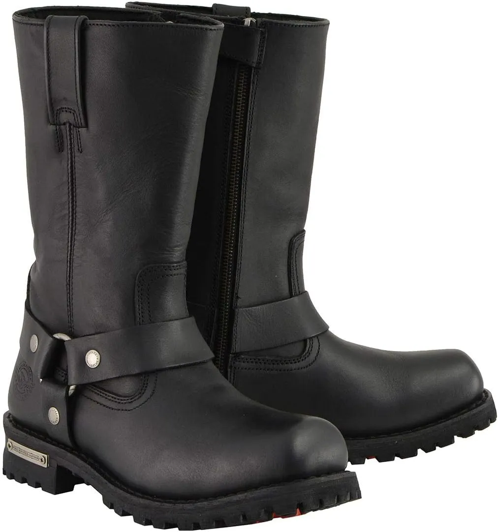Milwaukee Leather Men's Classic Premium Leather Harness Motorcycle Boots Collection - 12