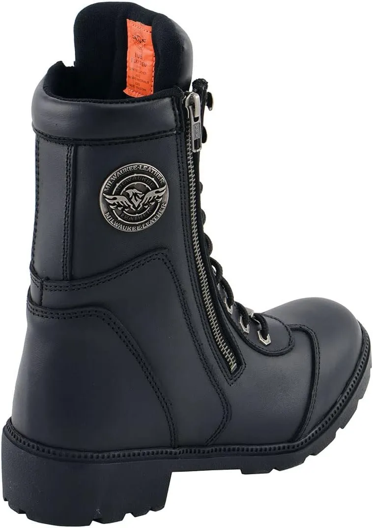 Milwaukee Leather Women's Premium Leather Lace-Up Motorcycle Rider Boots Collection MBL - 9.5