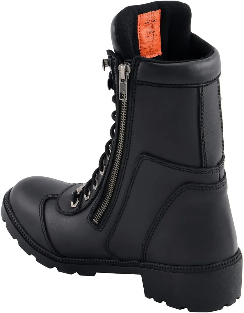 Milwaukee Leather Women's Premium Leather Lace-Up Motorcycle Rider Boots Collection MBL - 9.5