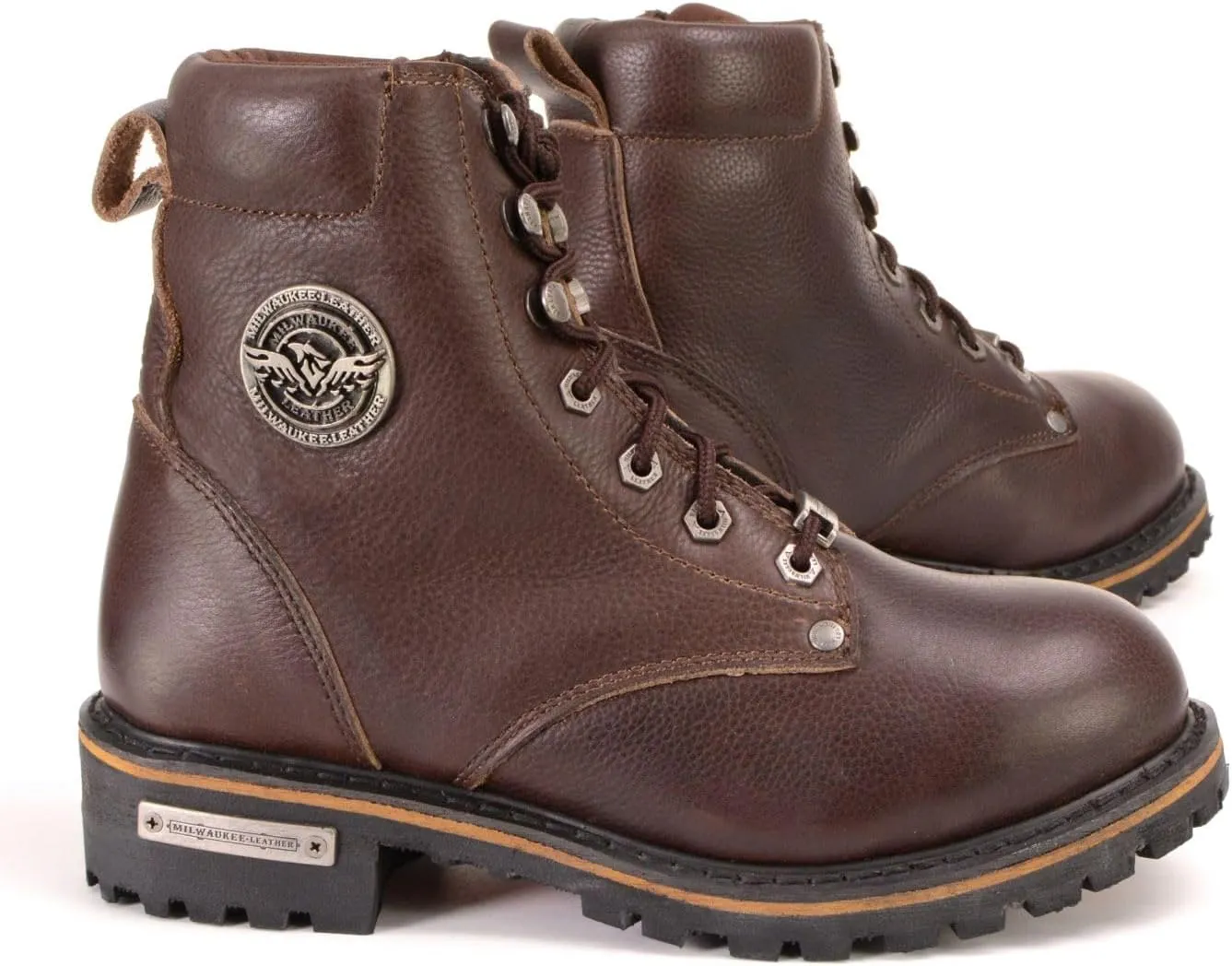 Milwaukee Leather Women's Premium Leather Lace-Up Motorcycle Rider Boots Collection MBL - 9.5