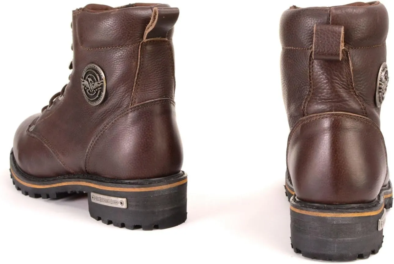 Milwaukee Leather Women's Premium Leather Lace-Up Motorcycle Rider Boots Collection MBL - 9.5