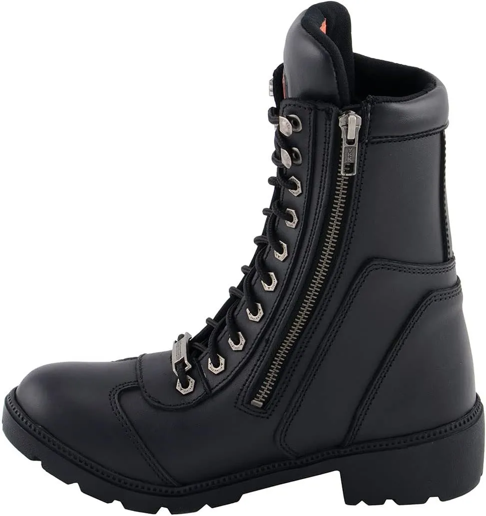 Milwaukee Leather Women's Premium Leather Lace-Up Motorcycle Rider Boots Collection MBL - 9.5