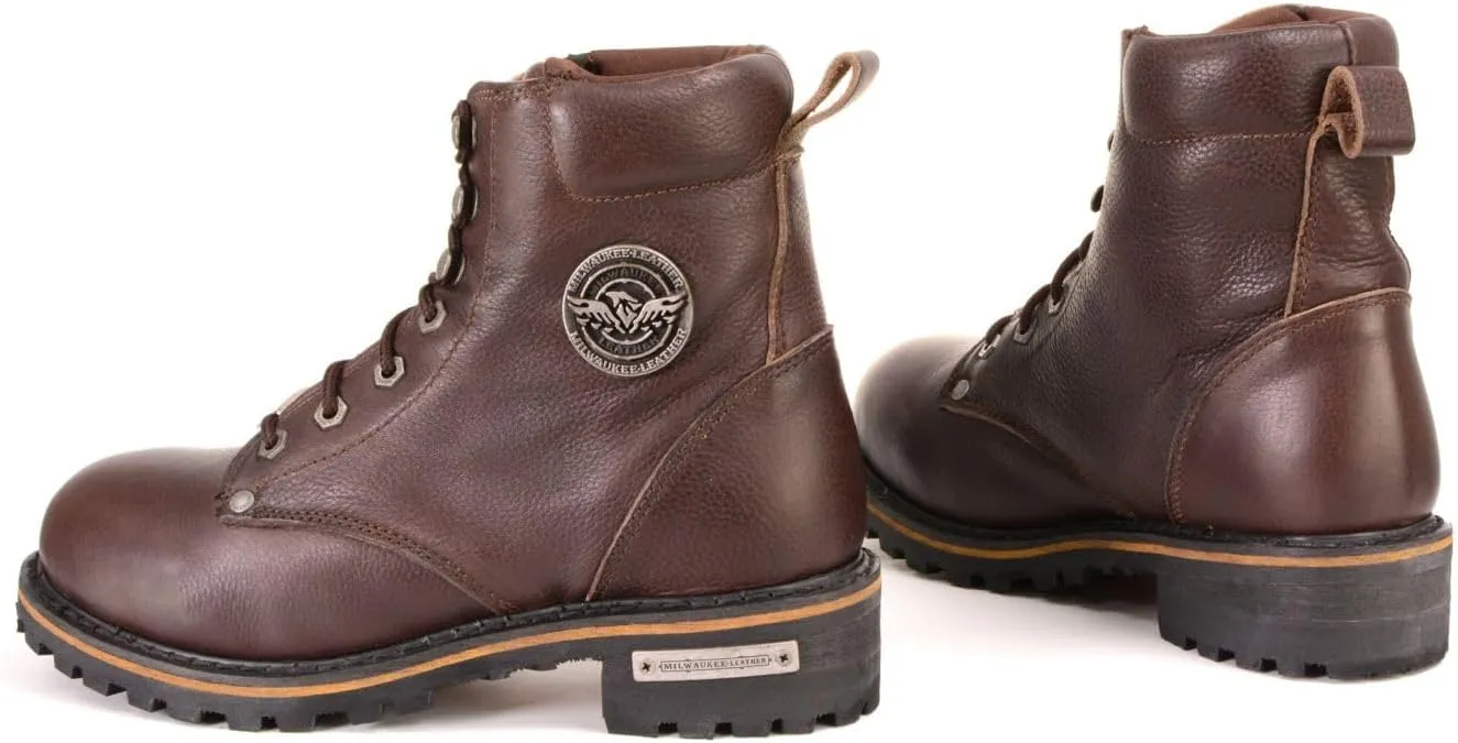 Milwaukee Leather Women's Premium Leather Lace-Up Motorcycle Rider Boots Collection MBL - 9.5