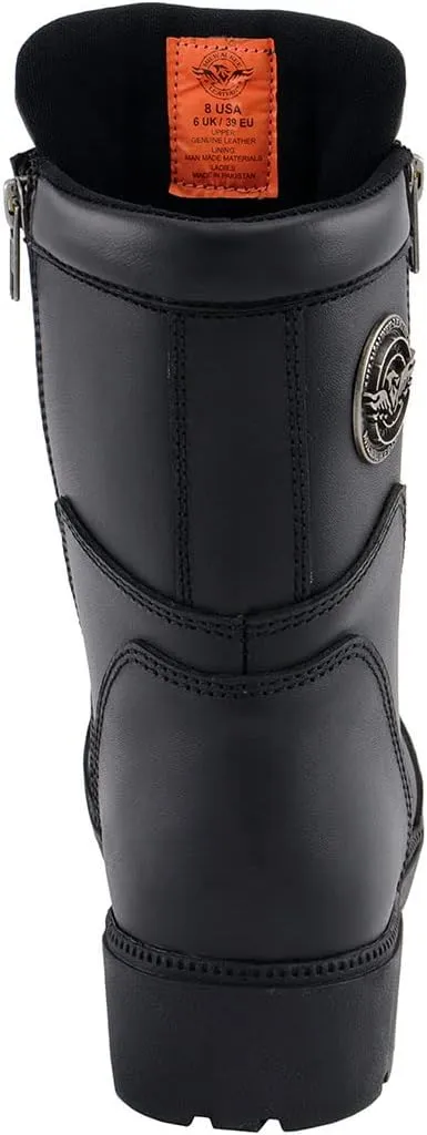 Milwaukee Leather Women's Premium Leather Lace-Up Motorcycle Rider Boots Collection MBL - 9.5