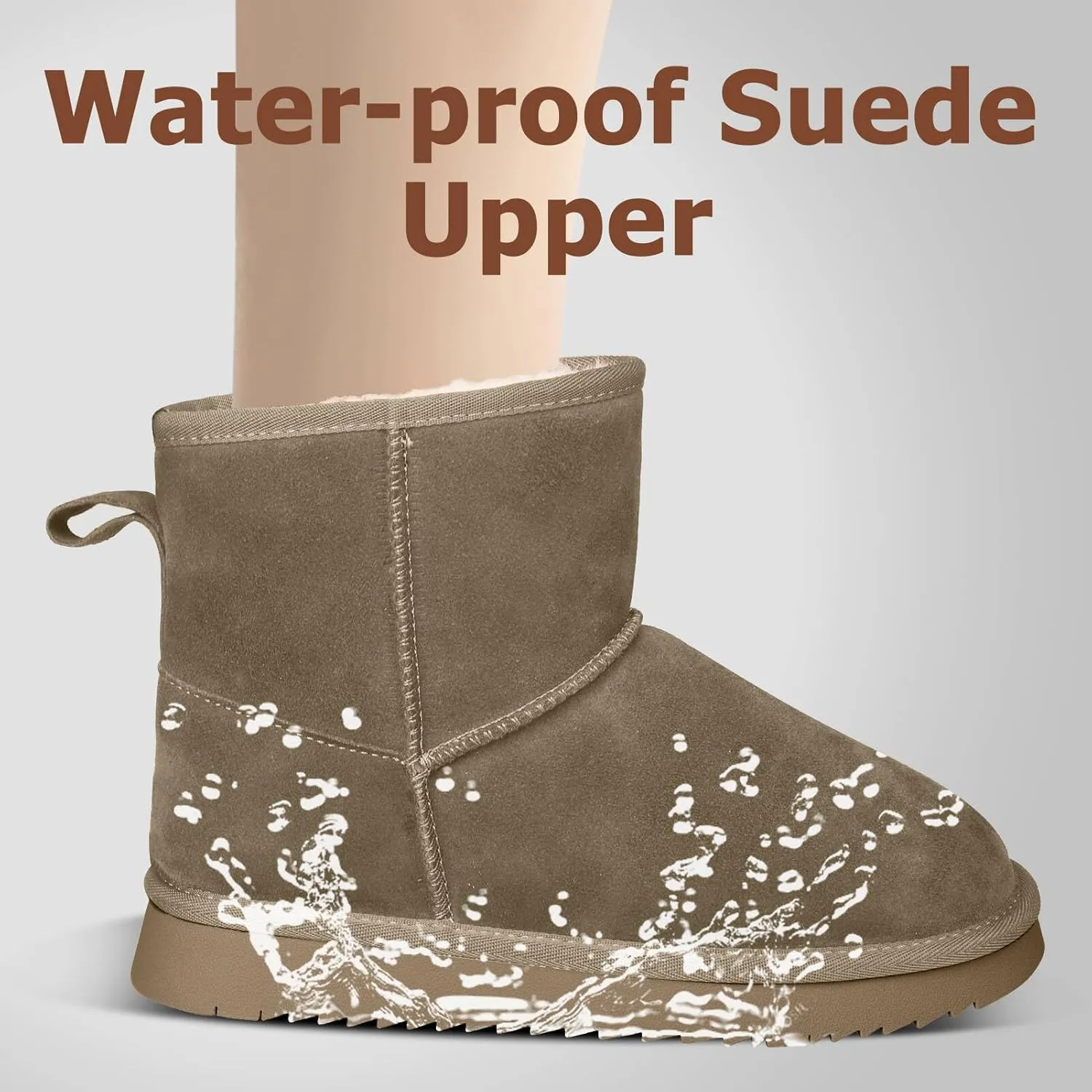 Mini Snow Boots for Women Ankle Boots Winter Slippers Boots Fur Lined Non-slip Lightweight Comfortable Stay Warm