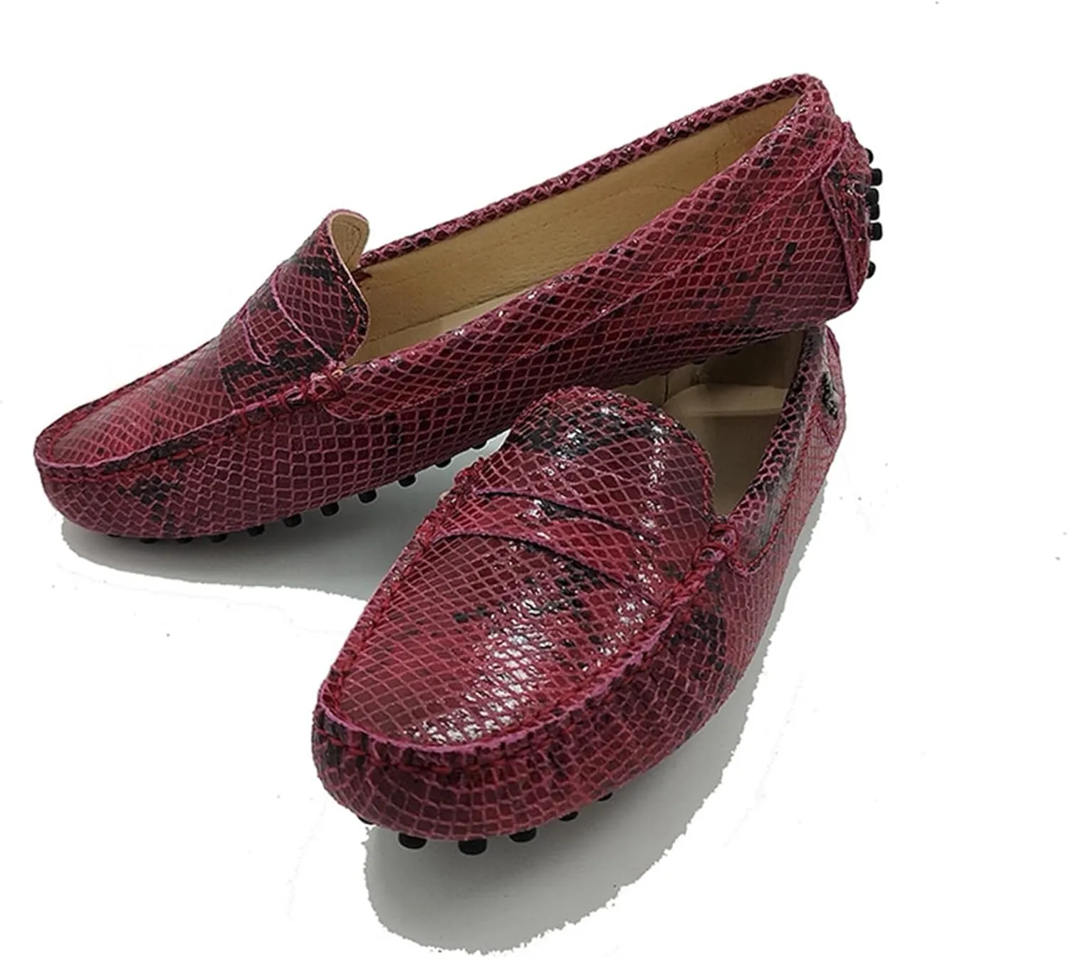 Minishion Women's Casual Loafers Suede Comfortable Driving Shoes YB9603