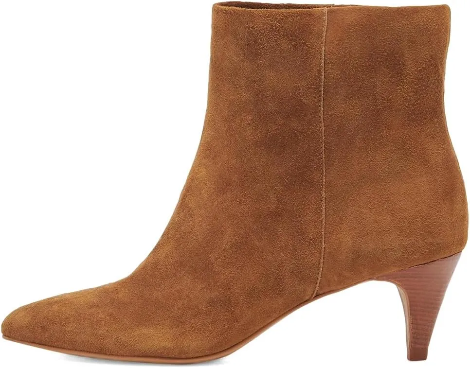 miss left Women Classic Kitten Heel Ankle Boots Pointed Toe Low Heel Wide Calf Pull On Booties Stylish Party Casual Shoes Size 4-16 US