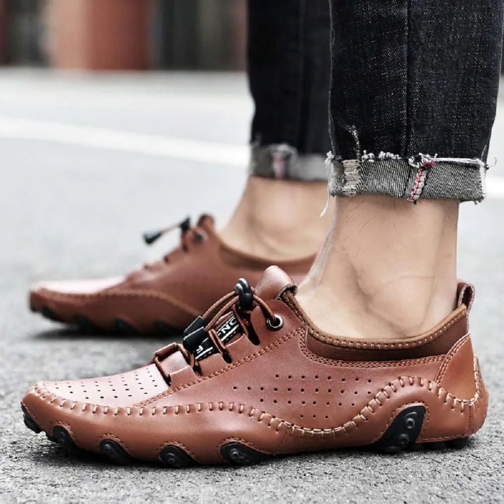 mitvr Men’s Casual Leather Loafers Shoes Penny Loafers Moccasin Flats Boat Shoes