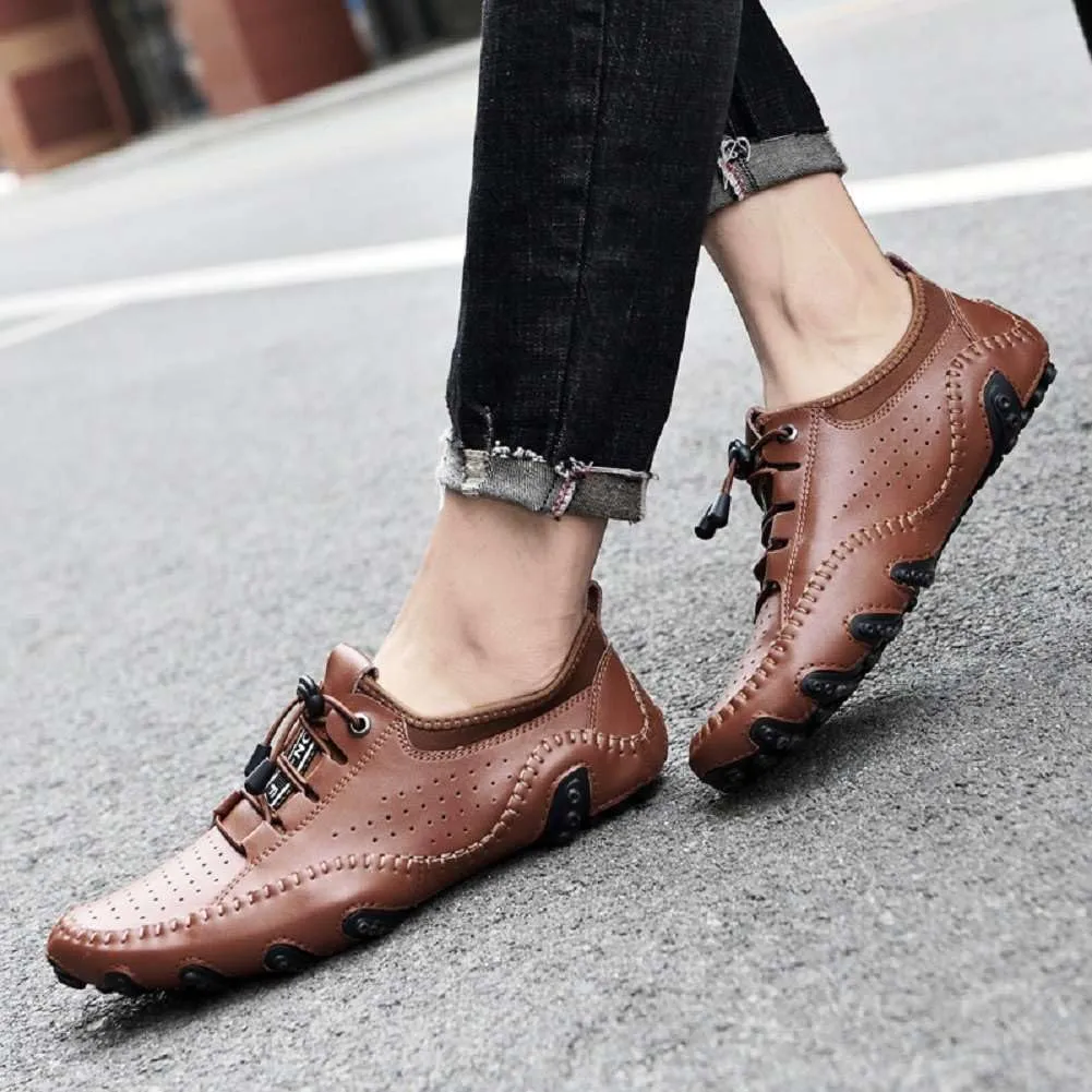mitvr Men’s Casual Leather Loafers Shoes Penny Loafers Moccasin Flats Boat Shoes