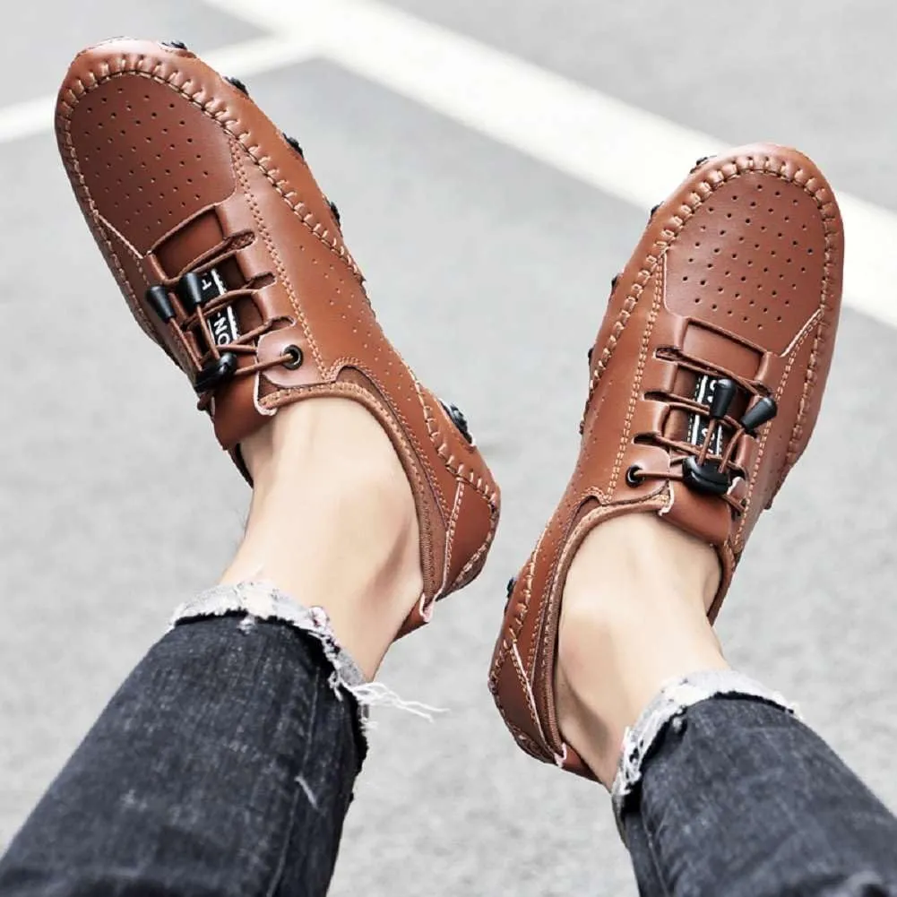 mitvr Men’s Casual Leather Loafers Shoes Penny Loafers Moccasin Flats Boat Shoes