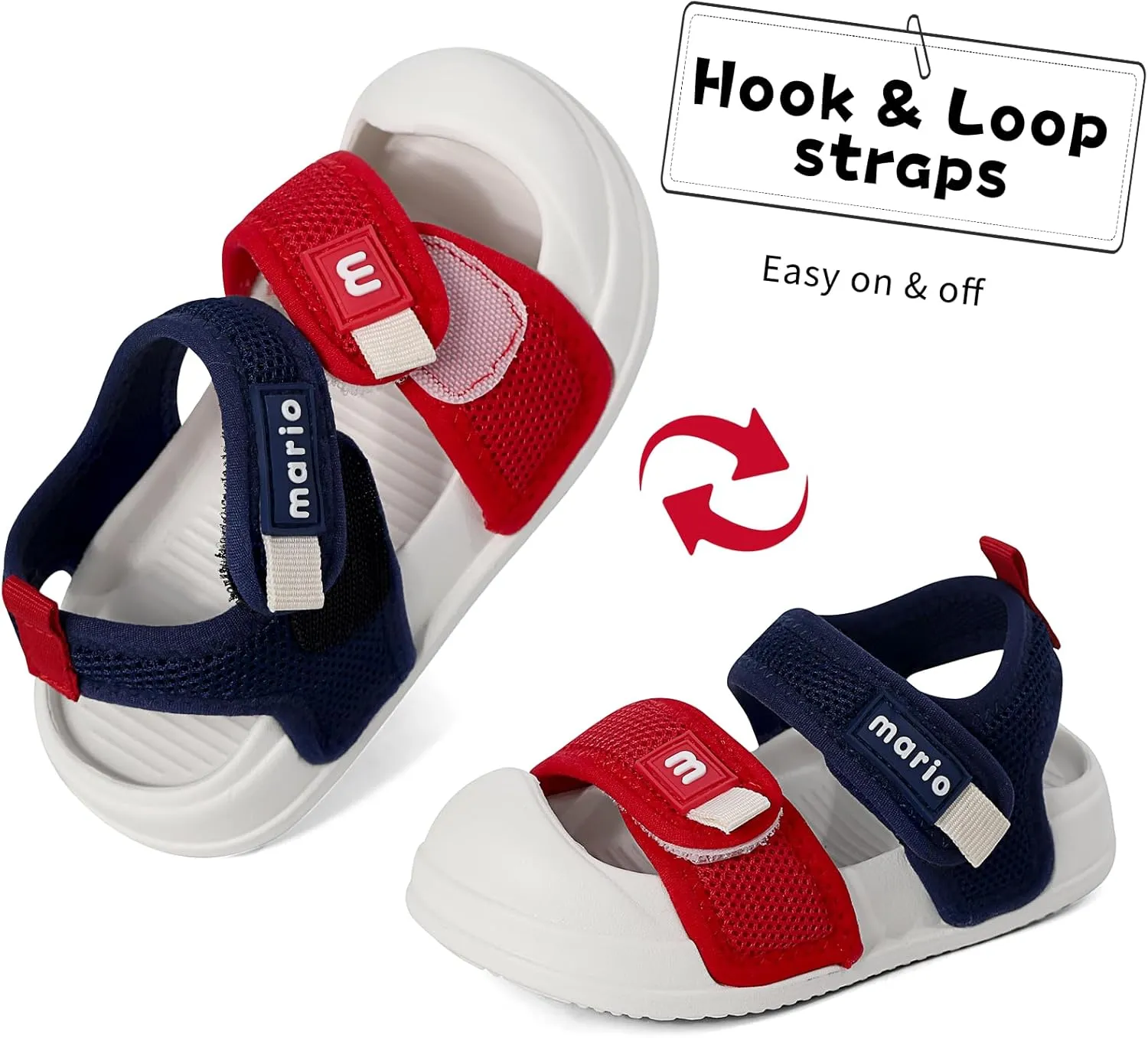 MK MATT KEELY Kids Sandals Boys Girls Summer Outdoor Non-slip Athletic Sandals Closed Toe Adjustable Sport Sandal Lightweight Beach Shower Shoes for Toddler/Little Kid