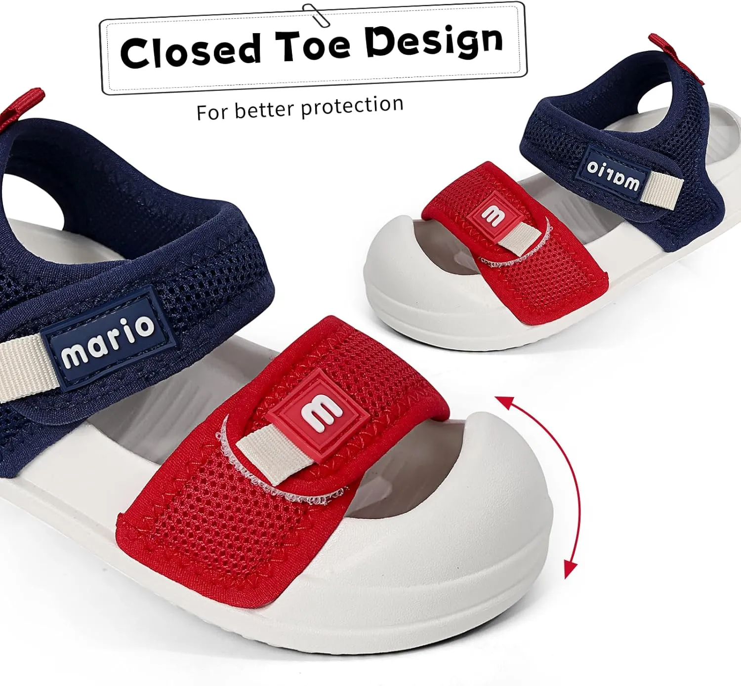 MK MATT KEELY Kids Sandals Boys Girls Summer Outdoor Non-slip Athletic Sandals Closed Toe Adjustable Sport Sandal Lightweight Beach Shower Shoes for Toddler/Little Kid
