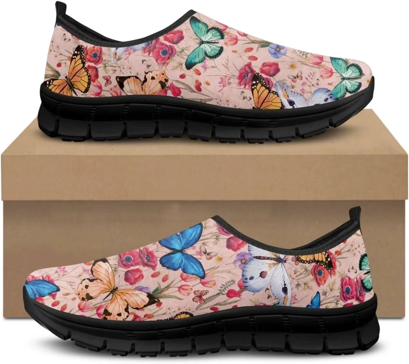 Modysero Funny Slip On Sneakers for Womens Walking Shoes Daily Casual Low Top Travel Sneaker for Ladies Tennis Shoe No Laces