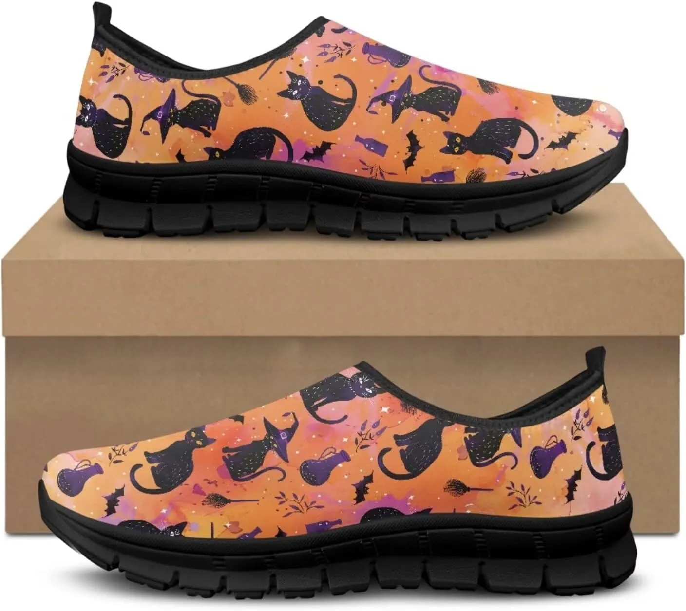Modysero Funny Slip On Sneakers for Womens Walking Shoes Daily Casual Low Top Travel Sneaker for Ladies Tennis Shoe No Laces