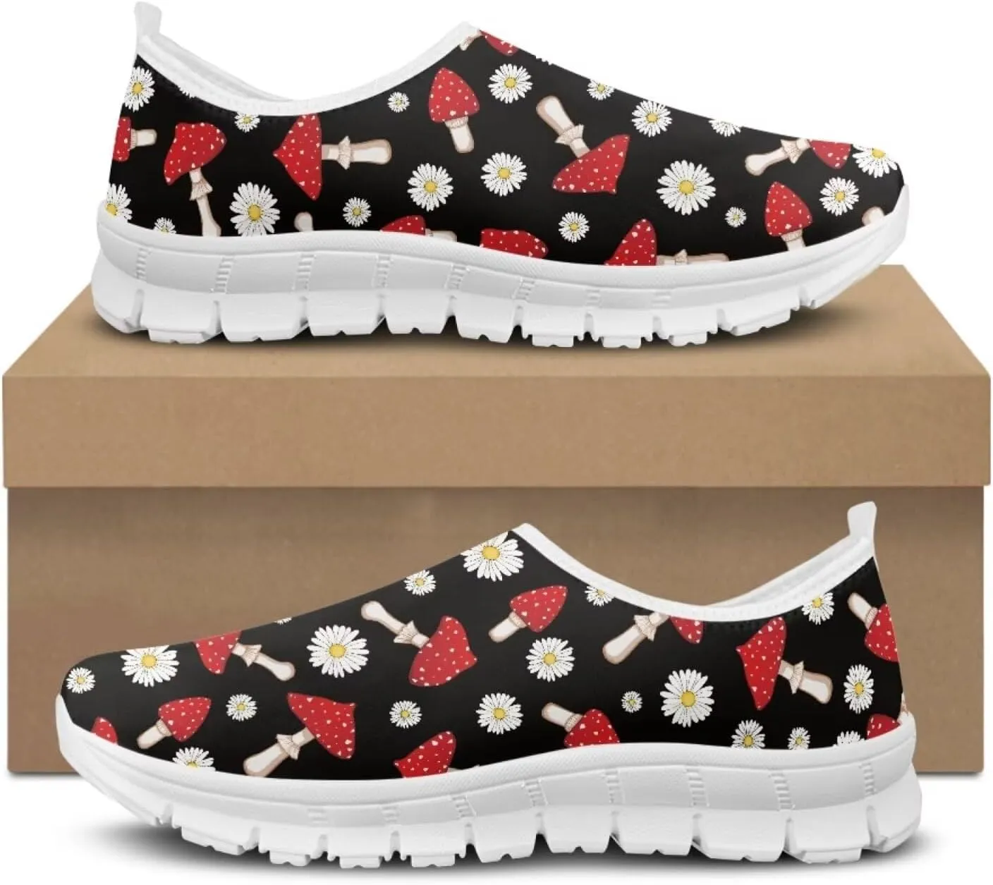 Modysero Womens Slip On Shoes Fashion Funny No Lace Tennis Shoes Women Walking Sneakers for Ladies Daily Sneaker Low Top