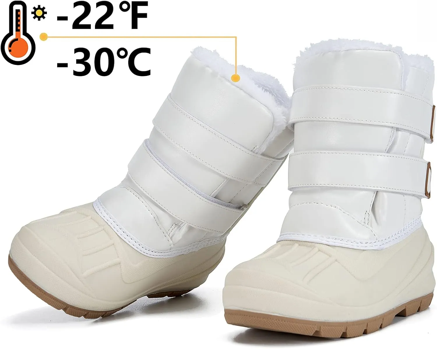 MORENDL Toddler Winter Snow Boots Waterproof Insulated Faux Fur Boys Girls Hiking Boots (Toddler/Little Kid)