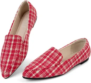 MUSSHOE Loafers for Women Comfortable Pointed Toe Memory Foam Women's Loafers