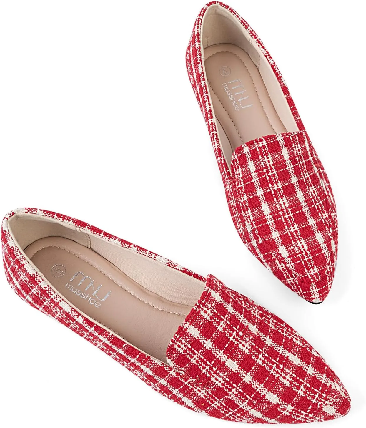 MUSSHOE Loafers for Women Comfortable Pointed Toe Memory Foam Women's Loafers