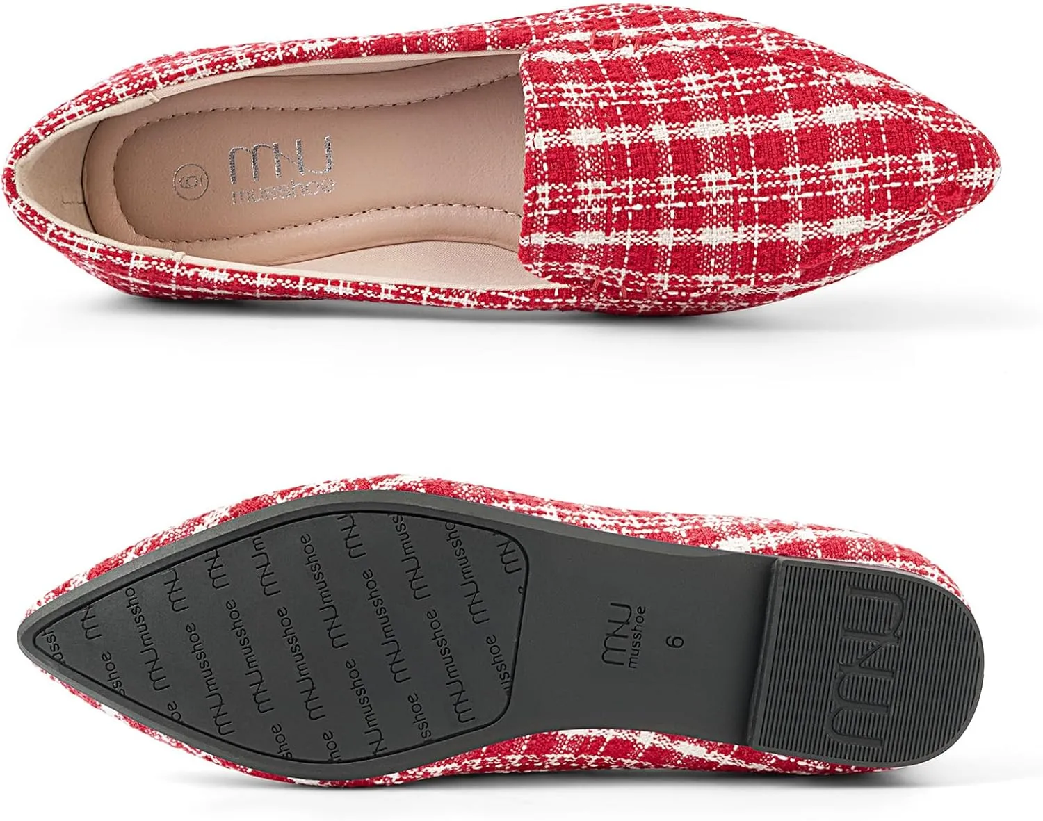 MUSSHOE Loafers for Women Comfortable Pointed Toe Memory Foam Women's Loafers