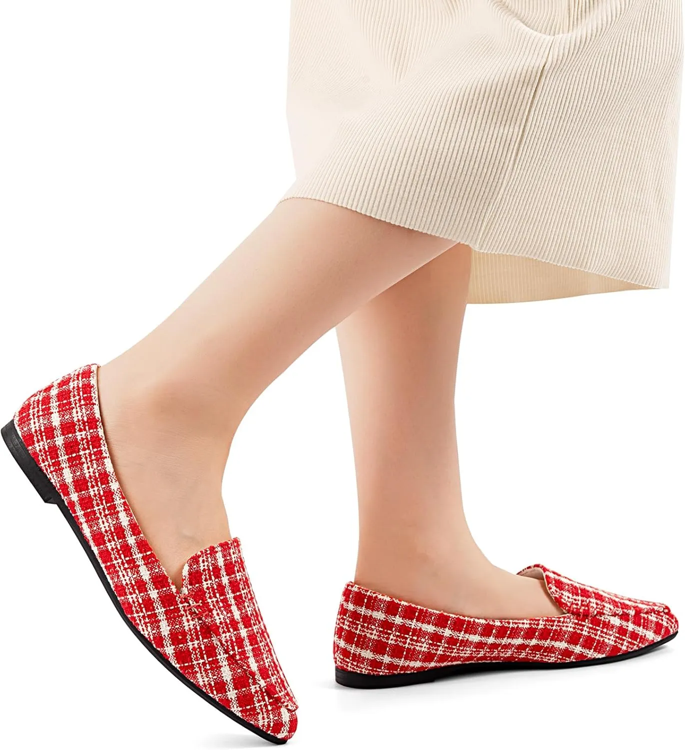 MUSSHOE Loafers for Women Comfortable Pointed Toe Memory Foam Women's Loafers