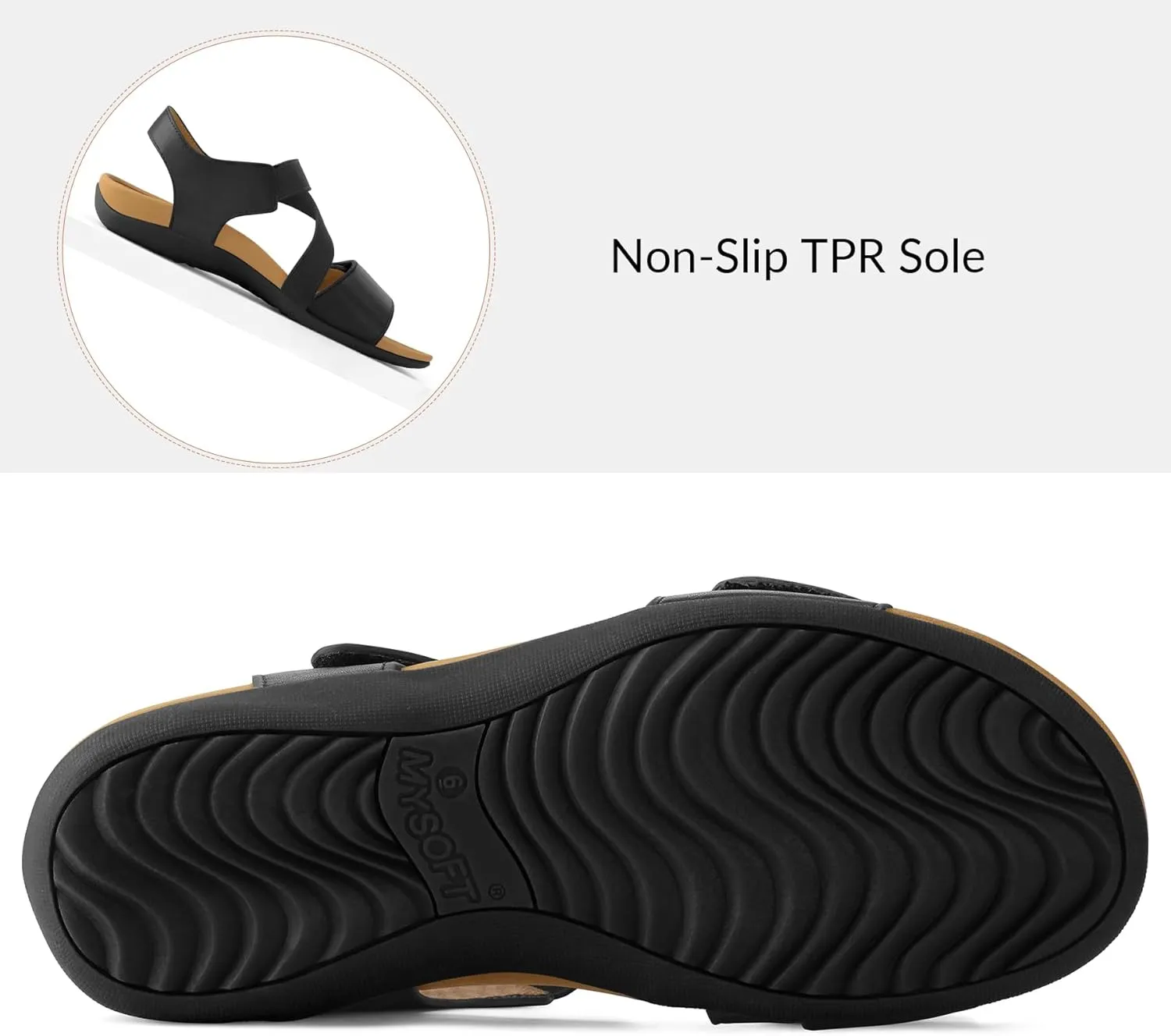 mysoft Women's Arch Support Sandals Orthotic Comfortable Walking Sandals Lightweight Athletic Outdoor Hiking Shoes