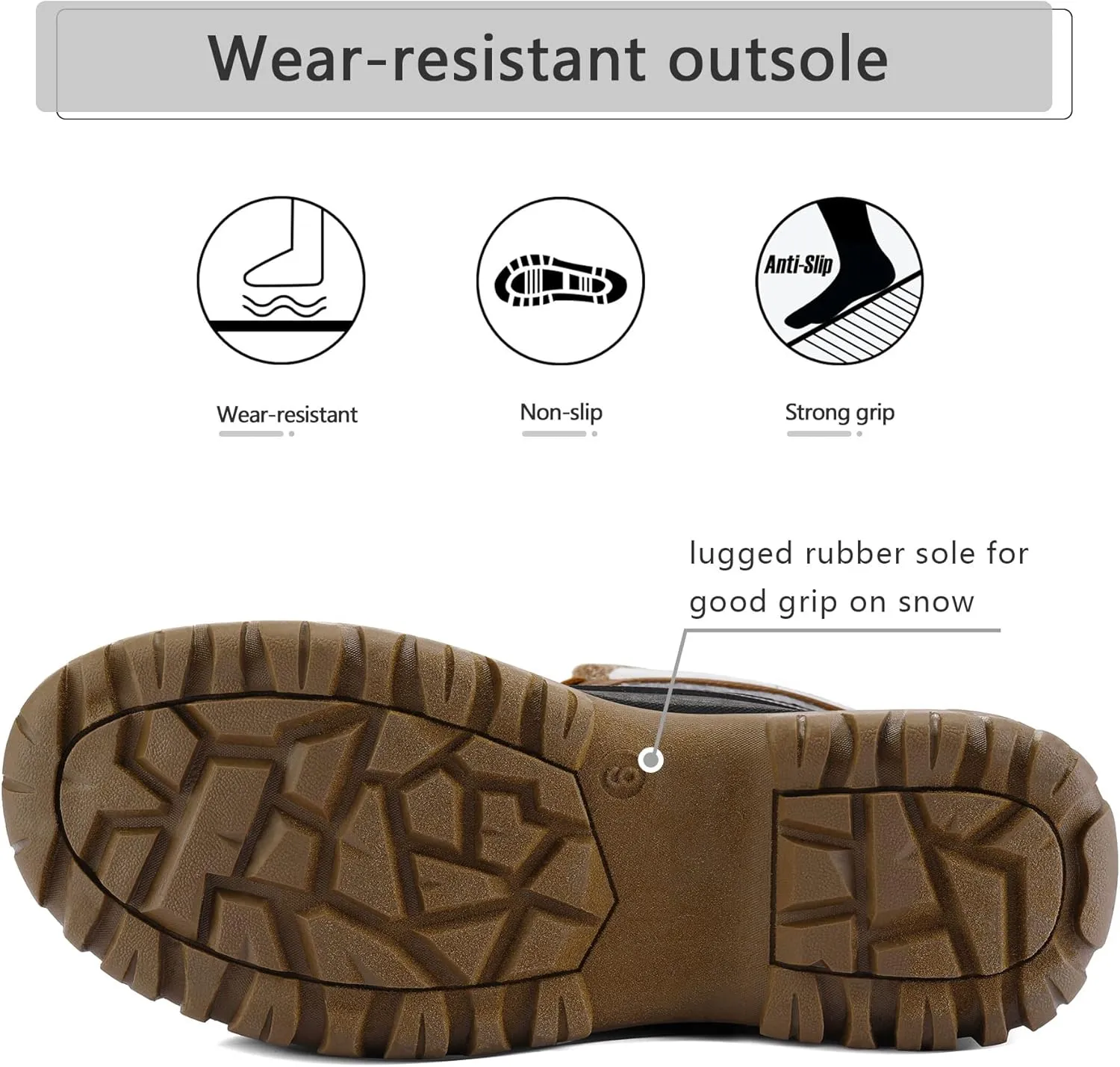 mysoft Women's Winter Snow Boots Waterproof Insulated Mid-Calf Booties, Fur-lined Lace Up Shoes for Outdoor