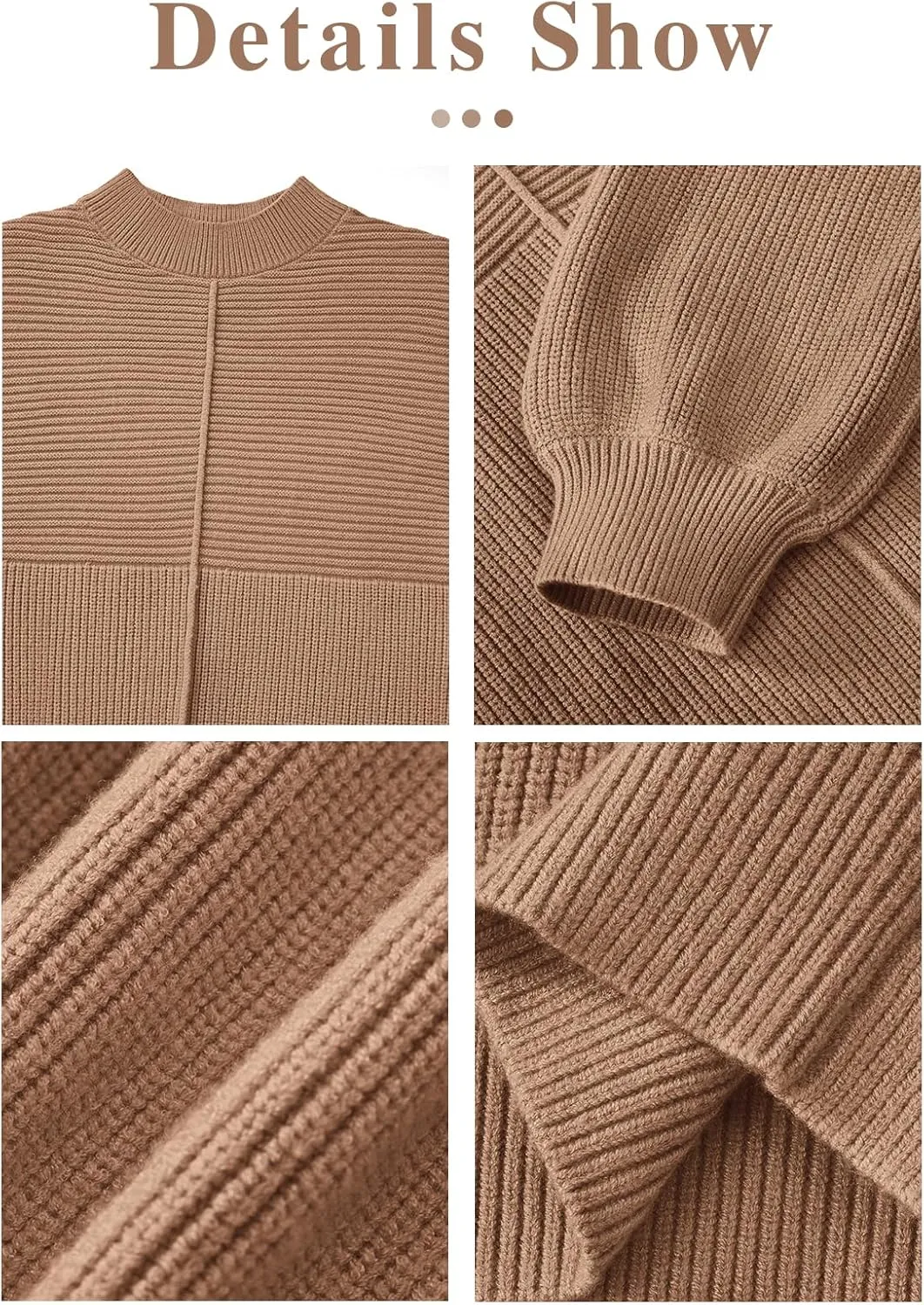 NALANISA Womens Fall Winter Sweaters 2024 Long Sleeve Crewneck Ribbed Knit Chunky Pullover Sweater Tops Fashion Clothes