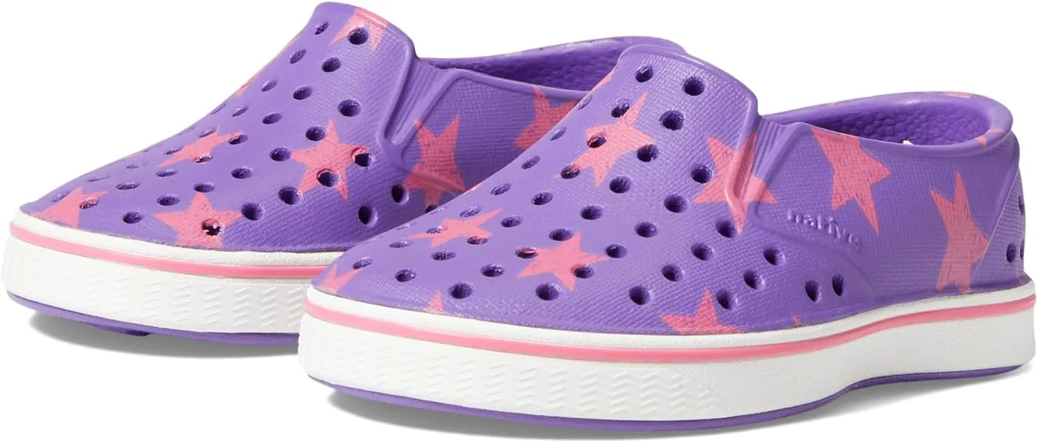 Native Shoes Kids Miles Sugarlite Print Sneakers for Toddler - Perforated Upper with Colorful Prints, and Round Toe Design