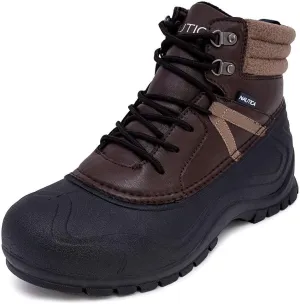 Nautica Mens Duck Boots Waterproof Shell Insulated Snow & Rain Boot -Lace-Up Winter Shoe- Channing (Wide/Medium Width)