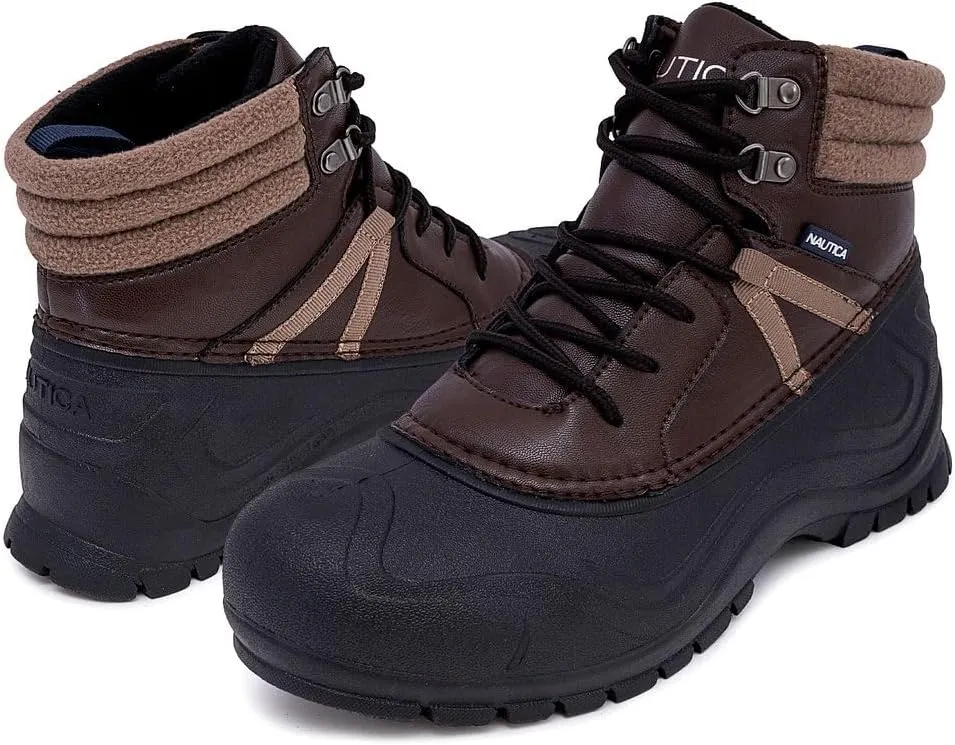 Nautica Mens Duck Boots Waterproof Shell Insulated Snow & Rain Boot -Lace-Up Winter Shoe- Channing (Wide/Medium Width)
