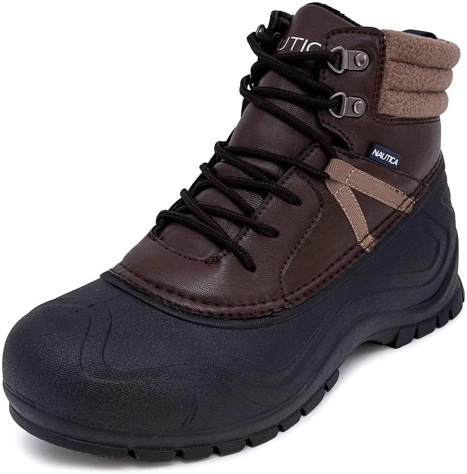 Nautica Mens Duck Boots Waterproof Shell Insulated Snow & Rain Boot -Lace-Up Winter Shoe- Channing (Wide/Medium Width)