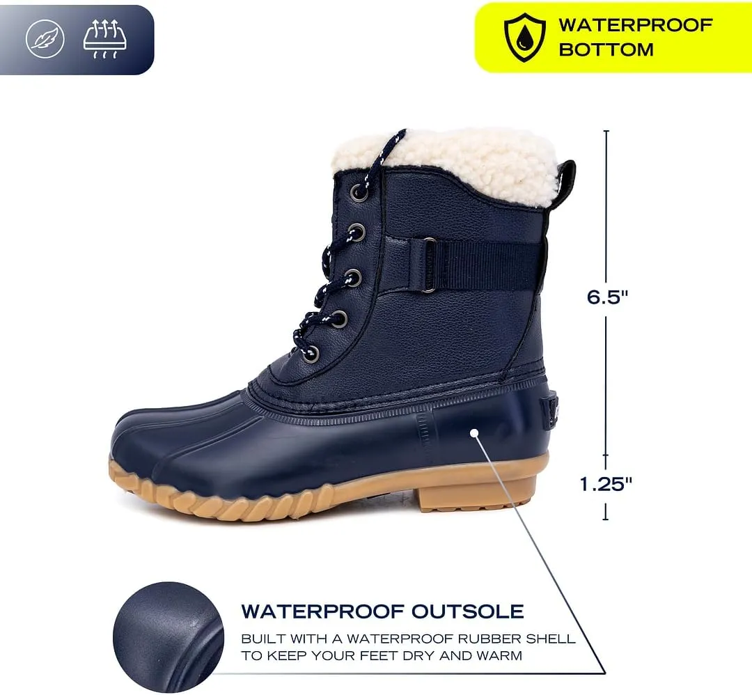 NAUTICA Women's Lace-Up Winter Snow & Rain Boots - Water-Resistant Insulated Boots with Cozy Faux Fur Lining for Warmth and Comfort - Glenoak