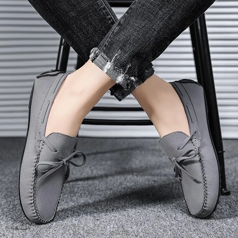 New Mens Loafers Suede Vegan Leather Moccasins Driving Loafers Anti-Slip Comfortable Resistant Fashion Slip On