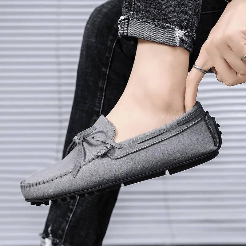 New Mens Loafers Suede Vegan Leather Moccasins Driving Loafers Anti-Slip Comfortable Resistant Fashion Slip On