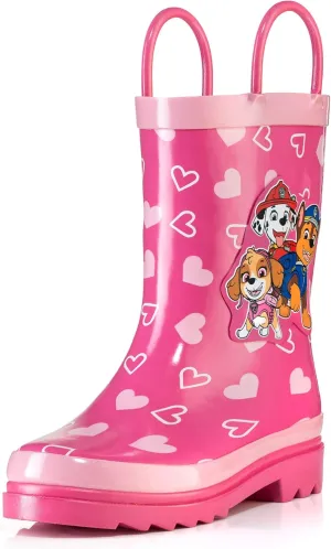 Nickelodeon Kids Girls' JoJo Siwa Character Printed Waterproof Easy-On Handles Rubber Rain Boots - Toddler/Little Kids