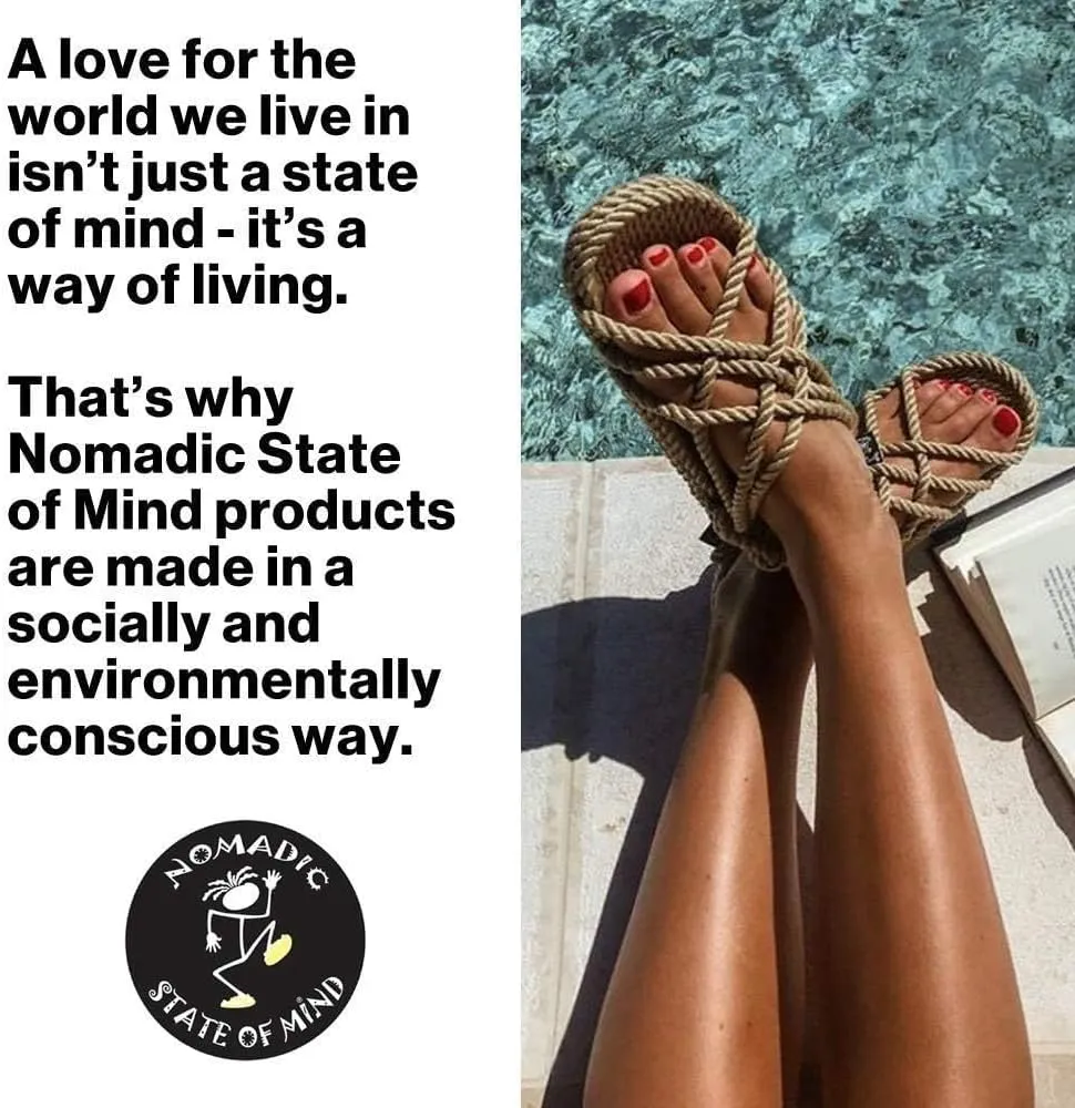 Nomadic State of Mind Rope Sandals, Double Buckle Sandals For Men and Women, Unisex, Handmade Shoes with Non-Slip Sole, Straw Sandals