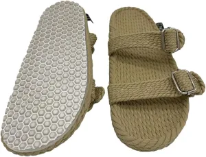 Nomadic State of Mind Rope Sandals, Double Buckle Sandals For Men and Women, Unisex, Handmade Shoes with Non-Slip Sole, Straw Sandals