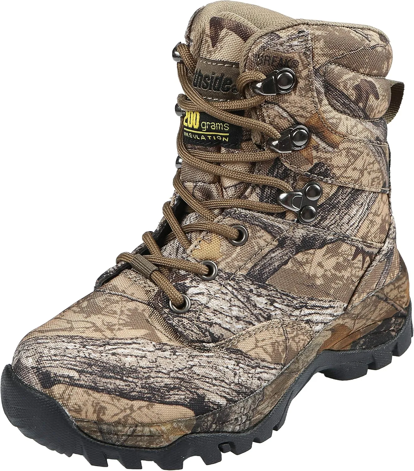 Northside Crossite Boots for Kids | Boys Waterproof Camo Hunting Boots | Insulated, Padded Collar | Mid-Calf | Cushioned EVA Insole | Rubber Traction Outsole - Durable Outdoor Footwear