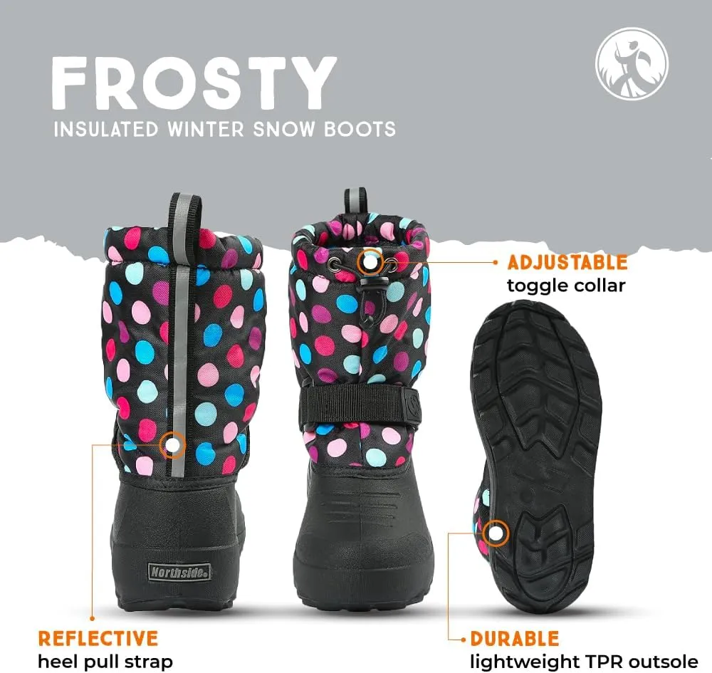 Northside Frosty Insulated Winter Snow Boots for Girls and Boys with Rugged, Water Resistant Nylon Upper, Quick-Drying Lining, Removable EVA Insole, and Durable TPR Outsole