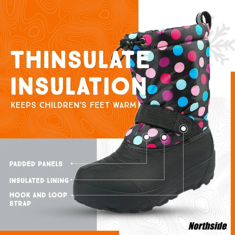 Northside Frosty Insulated Winter Snow Boots for Girls and Boys with Rugged, Water Resistant Nylon Upper, Quick-Drying Lining, Removable EVA Insole, and Durable TPR Outsole