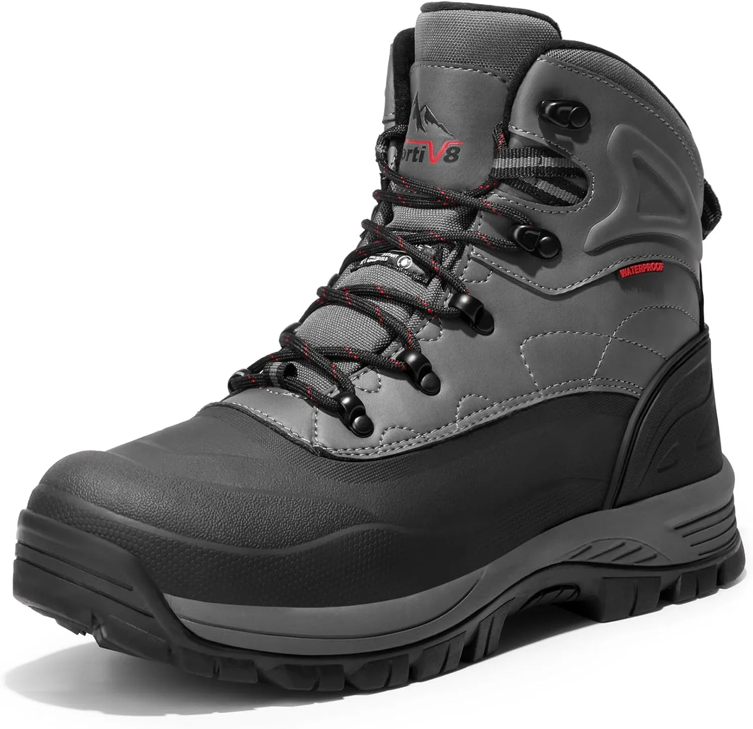NORTIV 8 Men's Insulated Waterproof Construction Hiking Winter Snow Boots