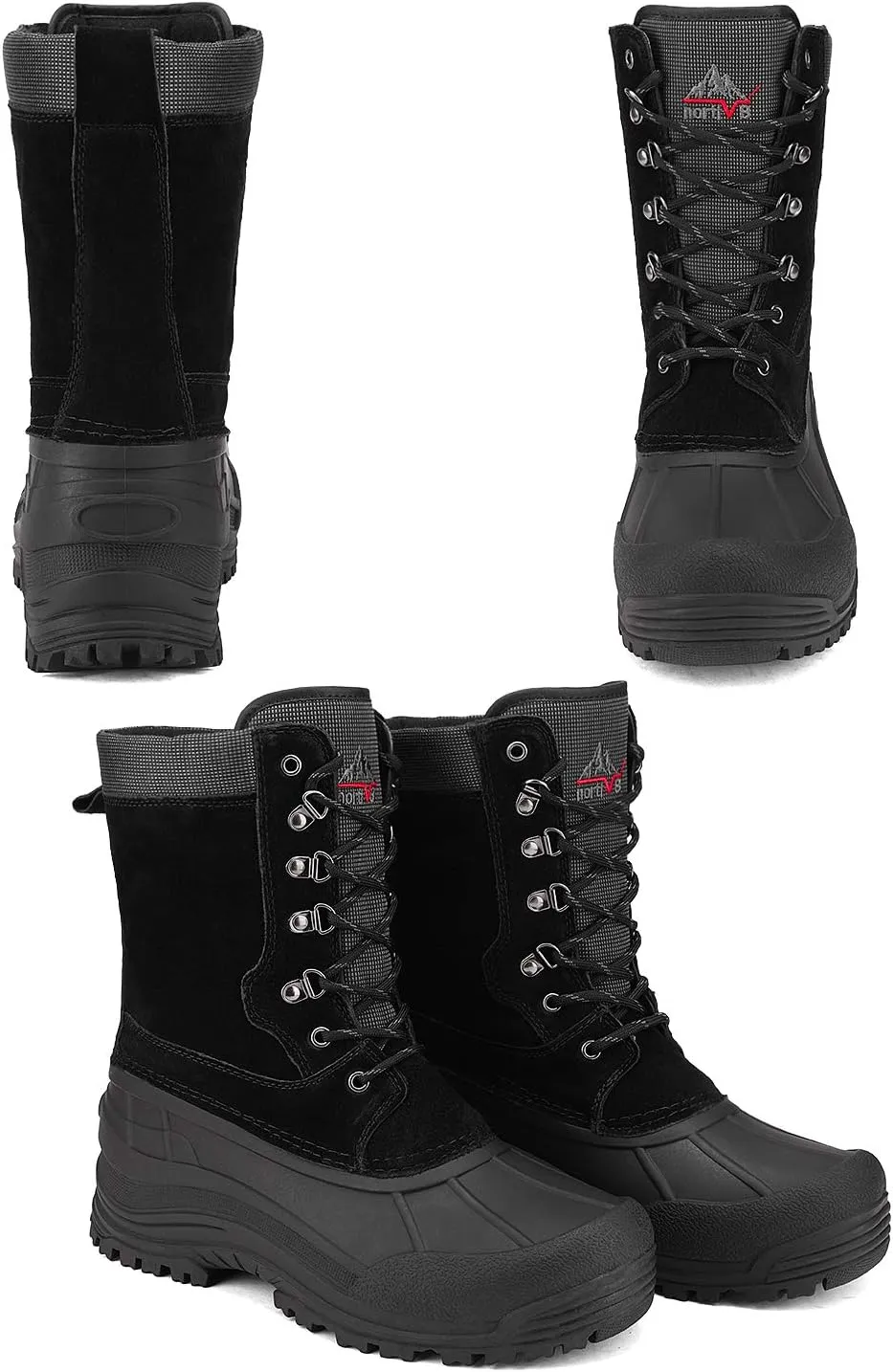 NORTIV 8 Men's Insulated Waterproof Winter Snow Boots
