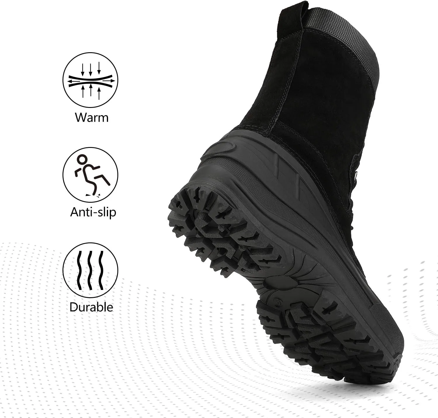 NORTIV 8 Men's Insulated Waterproof Winter Snow Boots