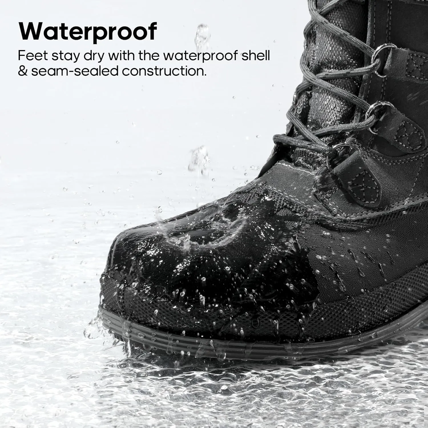NORTIV 8 Men's Insulated Waterproof Work Winter Snow Boots