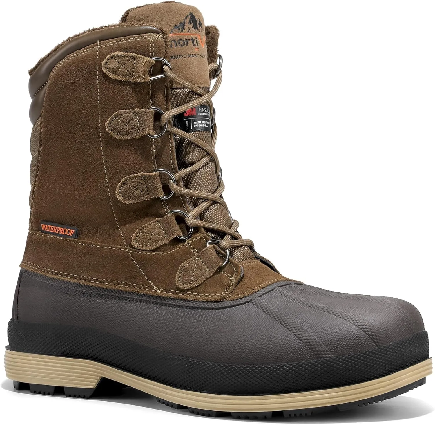 NORTIV 8 Men's Insulated Waterproof Work Winter Snow Boots