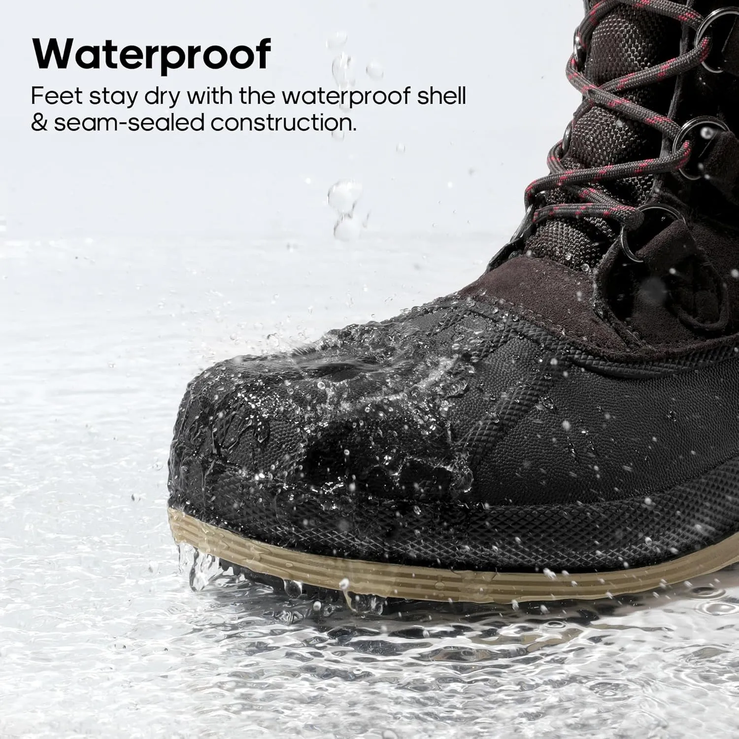 NORTIV 8 Men's Insulated Waterproof Work Winter Snow Boots