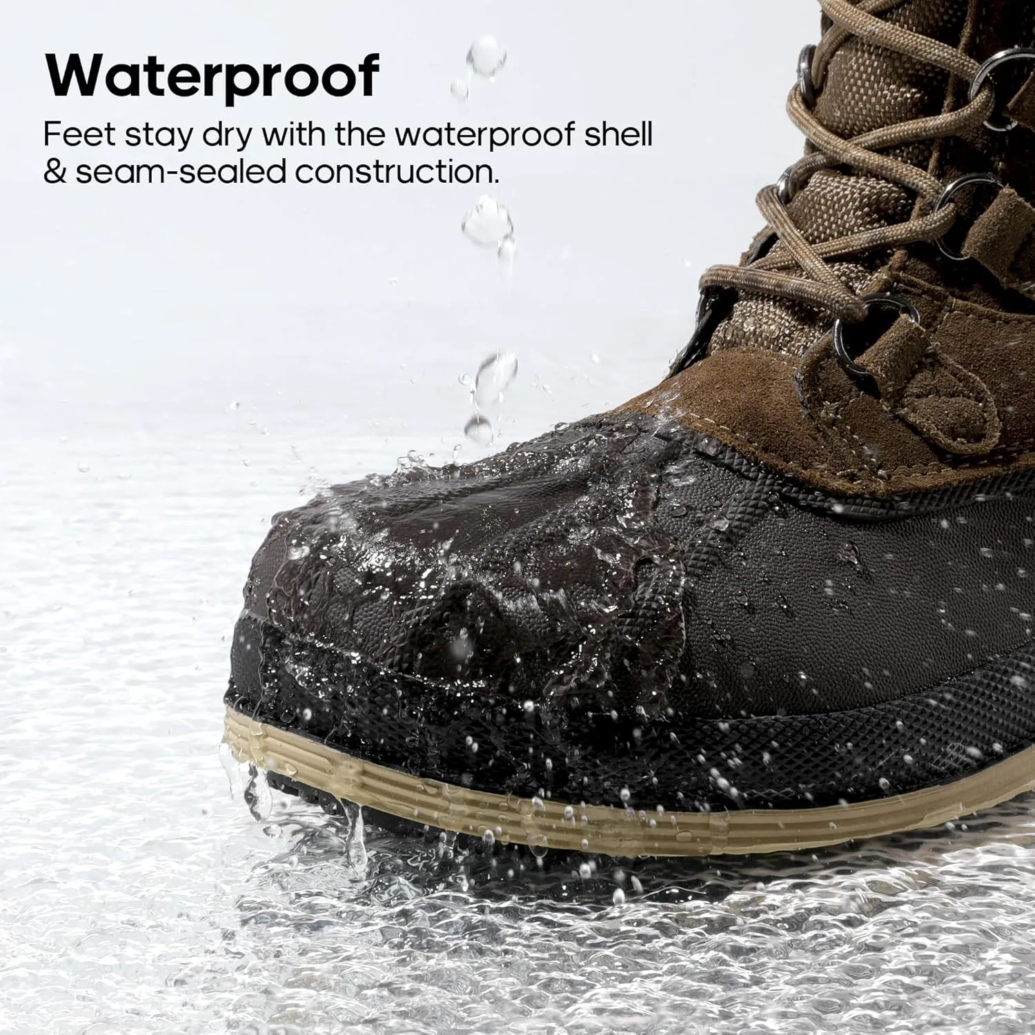 NORTIV 8 Men's Insulated Waterproof Work Winter Snow Boots
