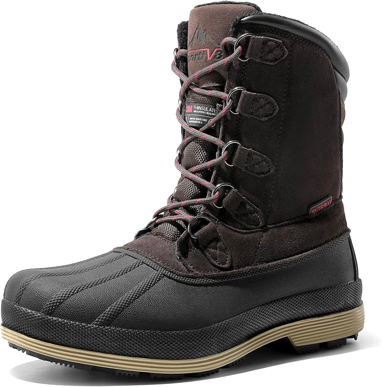 NORTIV 8 Men's Insulated Waterproof Work Winter Snow Boots