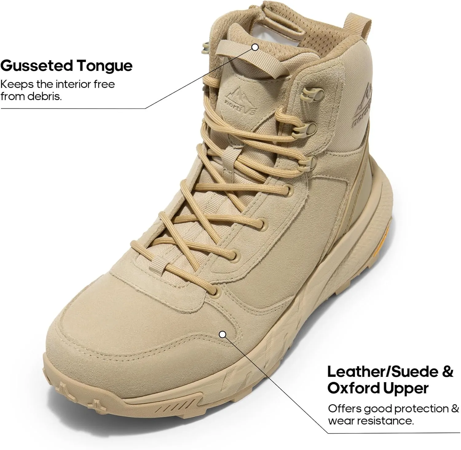 NORTIV 8 Men's Military Tactical Boot Lightweight Comfortable Boots for Work All Day Side Zipper Motorcycle Combat Hiking Boots 8 Inches Metrostrike