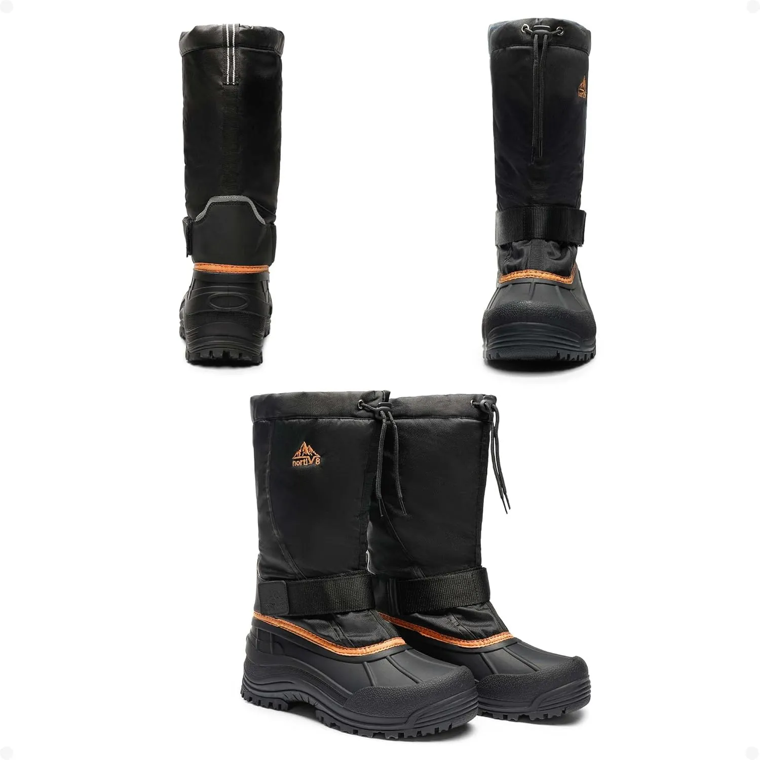 NORTIV 8 Men's Waterproof Hiking Winter Snow Boots Insulated Fur Liner Lightweight Outdoor Tall Boots